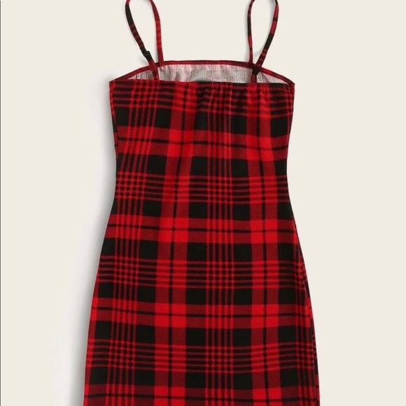 Two Tone Tartan Pattern Dress - Picture 2 of 4